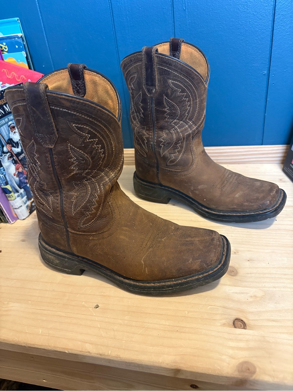Ariat Boys Leather Cowboy Boots